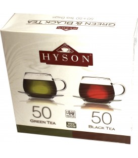 White Label 50/50 Green and Black Tea Collection - 100 Tea Bags from Hyson